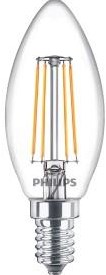 ギャラリービューアに画像をロードする, Philips led lamp - kaarslamp met e14 fitting - warmwit licht: 2700k - 40w - helder glas