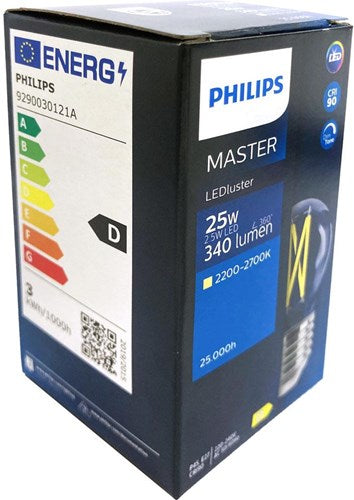 Afbeelding laden in galerijviewer, Philips led kogel e27 2,8-25w filament helder dimtone - led3286
