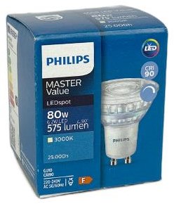 Cargue la imagen en el visor de la galería, Philips led spot gu10 6,2-80w 3000k dimbaar - led3453