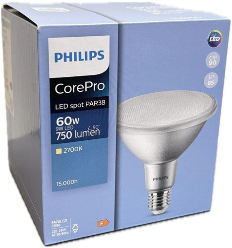 Afbeelding laden in galerijviewer, Philips led spot par38 e27 9-60w 2700k 25gr ip65 - led3612