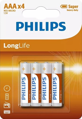 Afbeelding laden in galerijviewer, Philips r03 longlife aaa batterij 4 stuks