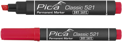 Load image into Gallery viewer, Pica 521 40 permanent marker | 2-6mm | beitel | rood | 10 stuks - pi52140