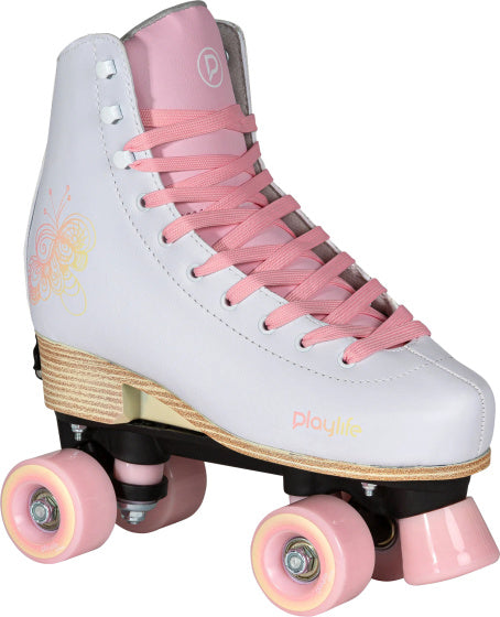 Load image into Gallery viewer, Playlife Adjustable rolschaatsen junior wit roze maat 31 34