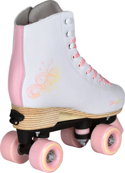 Load image into Gallery viewer, Playlife Adjustable rolschaatsen junior wit roze maat 31 34