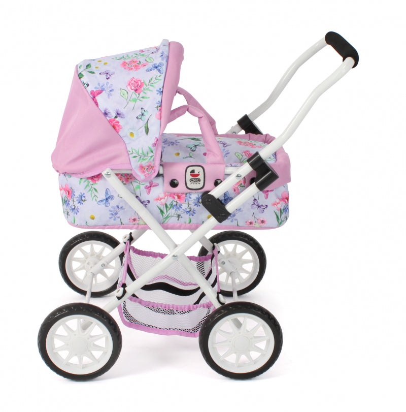 Load image into Gallery viewer, Bayer chic poppenwagen smarty (bloemen wit roze)