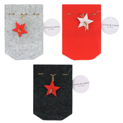 Load image into Gallery viewer, Stern fabrik geschenkverpakking kerst vilt 18 cm 3 assorti | 48 stuks