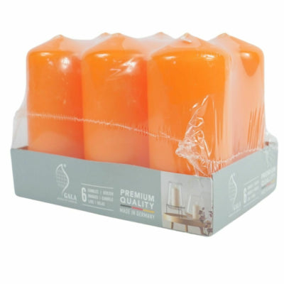 Cargue la imagen en el visor de la galería, Gala stompkaarsen oranje 5,8 x 12,5 cm 6 stuks | 4 stuks