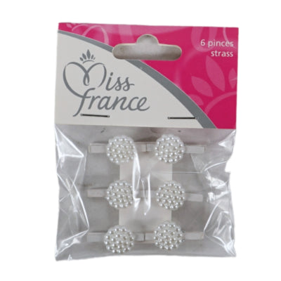 Laden Sie das Bild in Galerie -Viewer, Miss france decoratie bloem op clip wit 2,5 cm set van 6 | 24 stuks