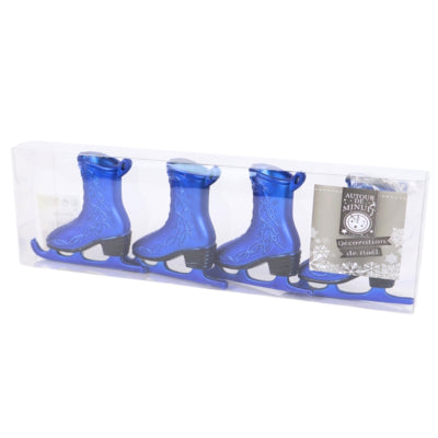 Load image into Gallery viewer, Kersthanger schaats blauw 7,5 cm set van 4 | 48 stuks