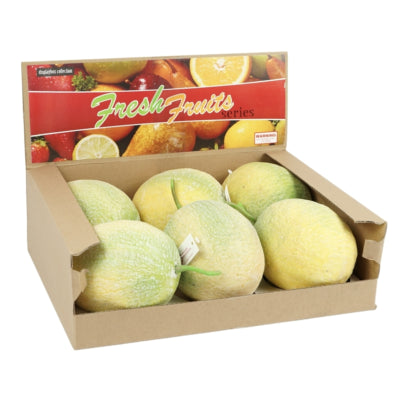 Afbeelding laden in galerijviewer, Decoratie fruit meloen geel groen 15 cm | 6 stuks