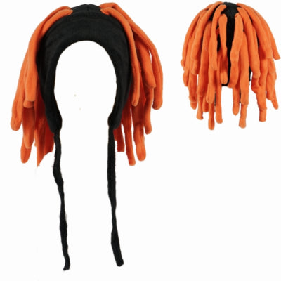 Cargue la imagen en el visor de la galería, Zwarte muts met oranje haren 40 cm | 12 stuks