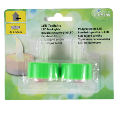 ギャラリービューアに画像をロードする, Deco heitmann led theelicht op batterij groen 4,5 cm 2 stuks | 20 stuks