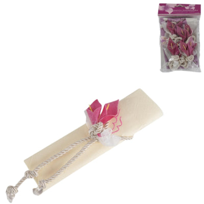 Cargue la imagen en el visor de la galería, Servetring touw met bloemdecoratie roze 4 stuks | 24 stuks