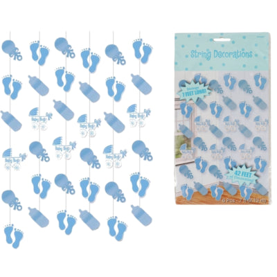 Load image into Gallery viewer, Amscan hangdecoratie babyshower jongen 210 cm | 24 stuks