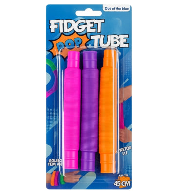 Afbeelding laden in galerijviewer, Out of the blue fidget pop tube 13 cm 2 assorti set van 3 | 24 stuks
