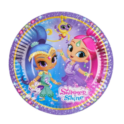Cargue la imagen en el visor de la galería, Wegwerp bordjes shimmer shine papier 8 stuks | 30 stuks
