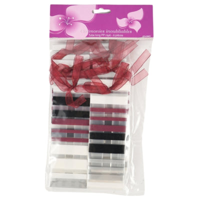 Load image into Gallery viewer, Geschenktas gestreept bordeaux 15 cm 6 stuks | 24 stuks