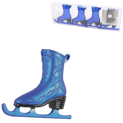 Load image into Gallery viewer, Kersthanger schaats blauw 7,5 cm set van 4 | 48 stuks
