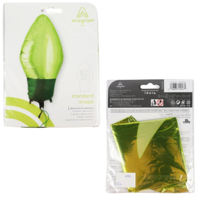 Cargue la imagen en el visor de la galería, Amscan folie ballon kerstlamp groen 55 cm | 25 stuks