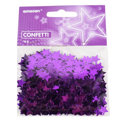 Load image into Gallery viewer, Amscan confetti sterren metallic paars 14 g | 48 stuks
