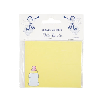 Laden Sie das Bild in Galerie -Viewer, Tafelkaartjes babyfles geel 10 cm 6 stuks | 24 stuks