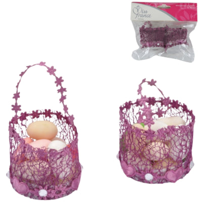 Load image into Gallery viewer, Mini cadeauverpakking mandjes paars 10 cm 2 stuks | 24 stuks