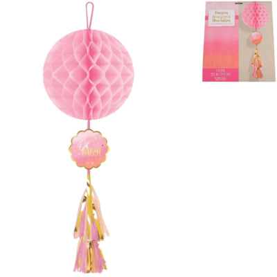 Laden Sie das Bild in Galerie -Viewer, Amscan honeycomb oh baby! roze 75 cm | 12 stuks