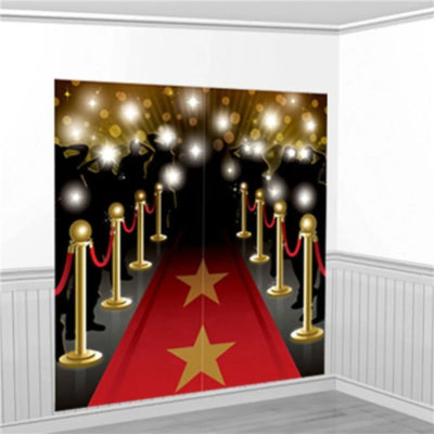 Afbeelding laden in galerijviewer, Amscan wanddecoratie hollywood scene 165 cm 2-delig | 24 stuks