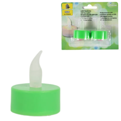 ギャラリービューアに画像をロードする, Deco heitmann led theelicht op batterij groen 4,5 cm 2 stuks | 20 stuks