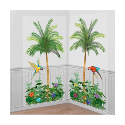 Afbeelding laden in galerijviewer, Amscan wanddecoratie poster tropical 165 cm set van 2 | 18 stuks