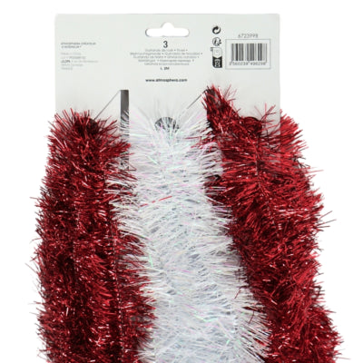 Load image into Gallery viewer, Folie slinger wit rood 200 cm set van 3 | 24 stuks