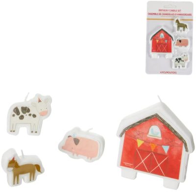Laden Sie das Bild in Galerie -Viewer, Amscan kaarsen boerderij barnyard 8 cm set van 4 stuks | 24 stuks