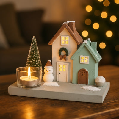 Laden Sie das Bild in Galerie -Viewer, Theelichthouder huis kerst 16 cm 3 assorti b-keus | 16 stuks