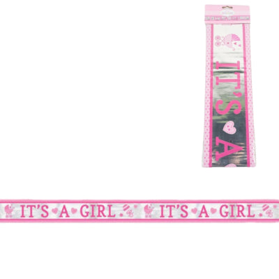 Cargue la imagen en el visor de la galería, Amscan folie banner it s a girl 7,62 m | 36 stuks