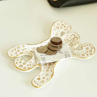 Load image into Gallery viewer, Kikkerland decoratie schaal luipaard wit 13 cm | 16 stuks