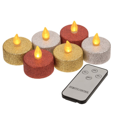 Afbeelding laden in galerijviewer, Out of the blue theelicht led glamour op batterij set van 6 | 12 stuks