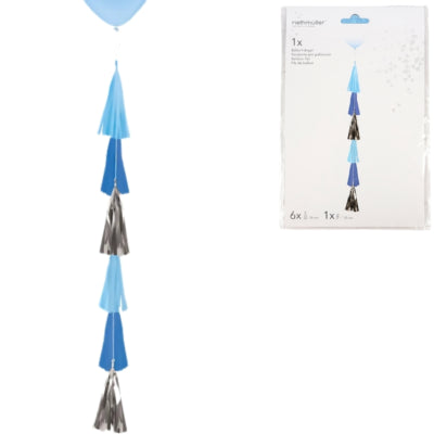 Laden Sie das Bild in Galerie -Viewer, Amscan ballonslinger franje blauw 70 cm | 10 stuks