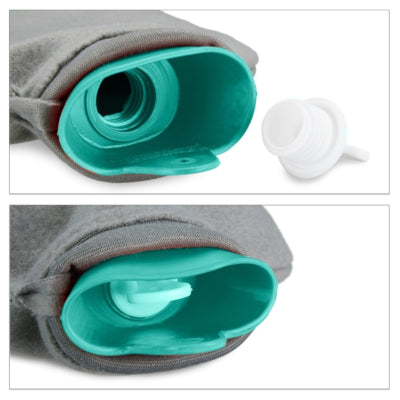 Load image into Gallery viewer, Relaxdays warmwater kruik met hoes turquoise grijs 1,5 l | 12 stuks