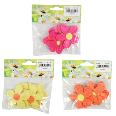 Cargue la imagen en el visor de la galería, Decoratie bloemen papier glitter 6 cm 3 assorti set van 6 | 50 stuks