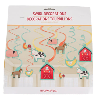 Cargue la imagen en el visor de la galería, Amscan spiraal hanger barnyard 61 cm set van 12 | 20 stuks