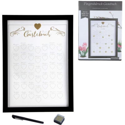 Afbeelding laden in galerijviewer, Gastenboek vingerafdruk met glitters en stift 45 cm | 6 stuks