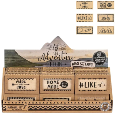 Load image into Gallery viewer, Stempel let the adventure begin 6 cm 6 assorti | 36 stuks