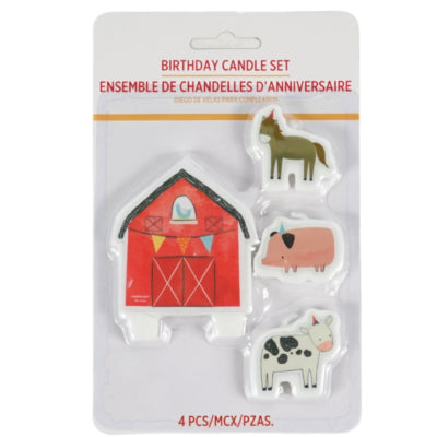 Laden Sie das Bild in Galerie -Viewer, Amscan kaarsen boerderij barnyard 8 cm set van 4 stuks | 24 stuks