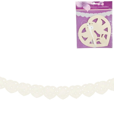 Afbeelding laden in galerijviewer, Slinger love dove papier ivoorkleurig 4 m | 24 stuks