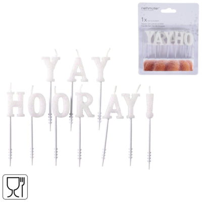 Load image into Gallery viewer, Amscan kaarsen yay hooray! 6 cm set van 11 | 24 stuks