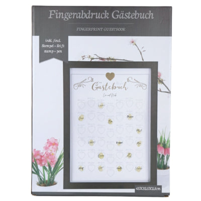 Afbeelding laden in galerijviewer, Gastenboek vingerafdruk met glitters en stift 45 cm | 6 stuks