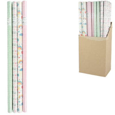Load image into Gallery viewer, Cadeaupapier happy birthday 200 x 70 cm 4 assorti | 60 stuks