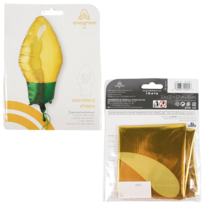 Afbeelding laden in galerijviewer, Amscan folie ballon kerstlamp goudkleurig 55 cm | 25 stuks