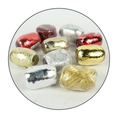Laden Sie das Bild in Galerie -Viewer, Sierlint metallic goudkleurig zilverkleurig rood 10 en 20 meter assorti | 500 stuks