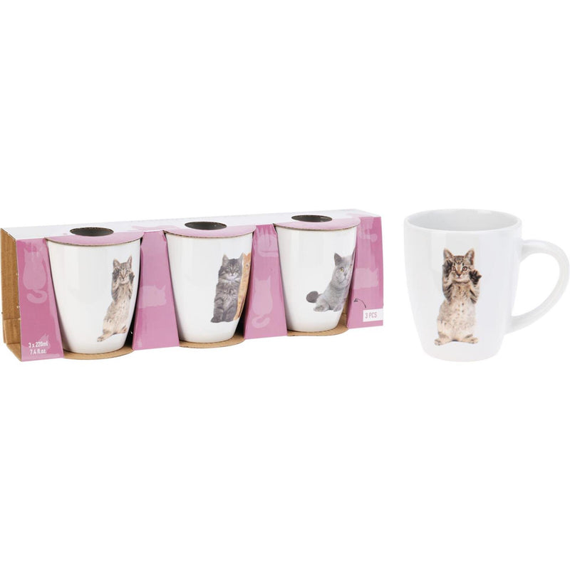 Afbeelding laden in galerijviewer, Excellent houseware bekerset katten 3-delig 220ml